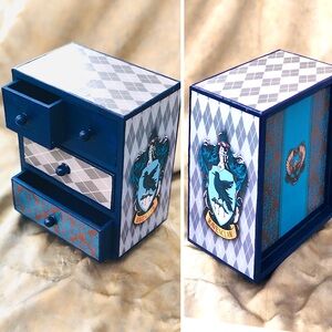 NEW! Handmade Harry Potter RAVENCLAW Organizer Jewlery Box Hogwarts Decor RARE